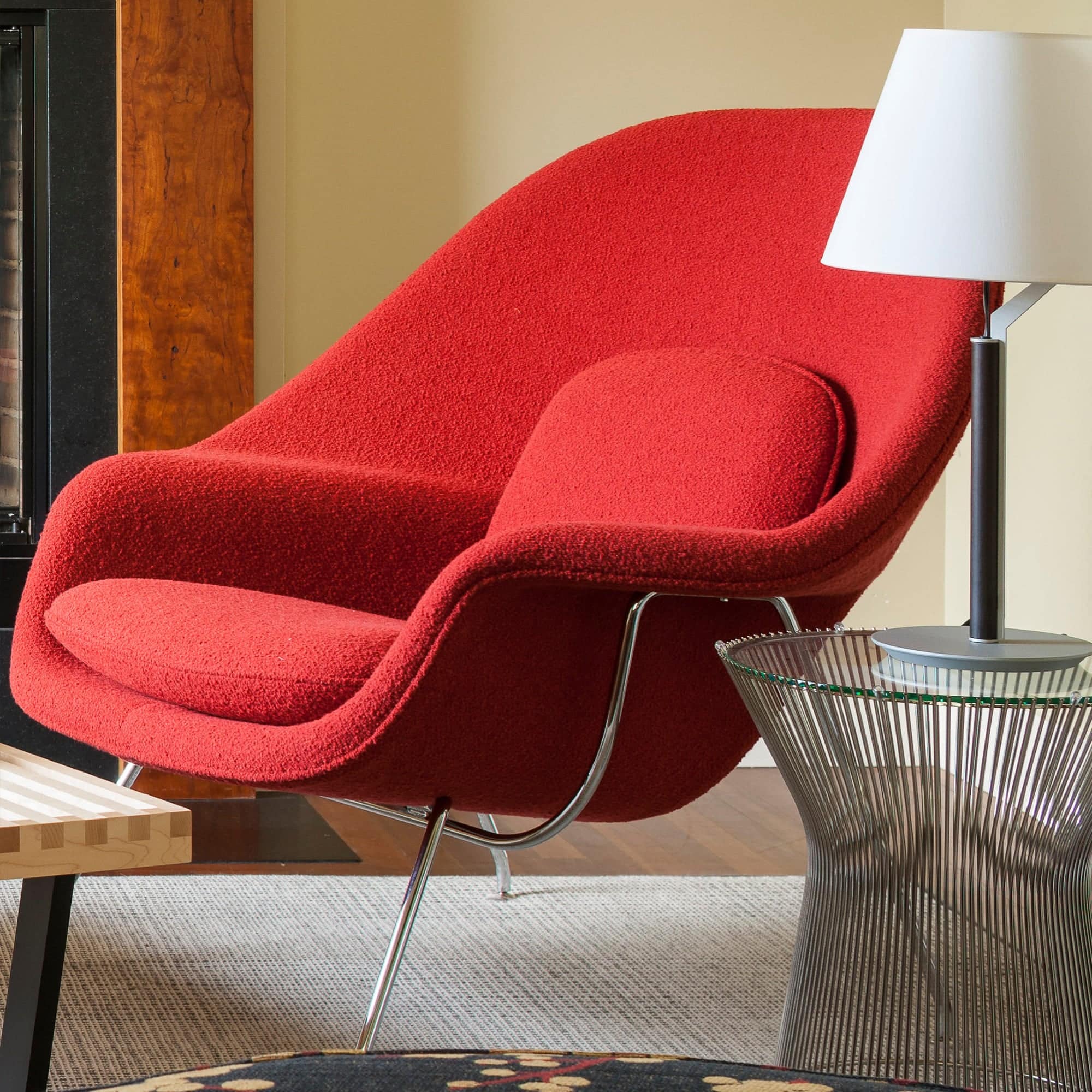 Ideal Home:  Red Womb Chair & Ottoman Ultra-Premium Replica